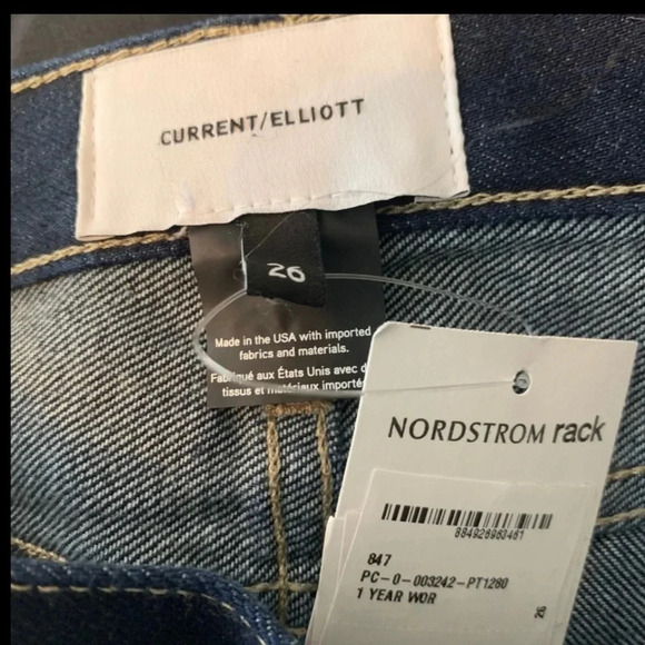 Current Elliott Jeans The Stovepipe High Waist Jean Size 26 Dark Wash NWT - Picture 10 of 11